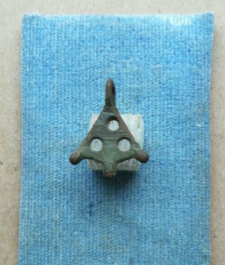 Antique 9 - 10th Century Viking - Age Bronze Pagan " Duck Feet " Amulet Pendant