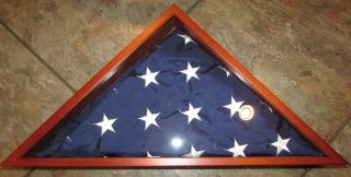 American Flag Flown Over Capital With Wooden Display Case