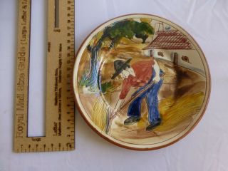 C.  20th - Vintage Portuguese Hand Painted Ceramic Pottery Charger Plate