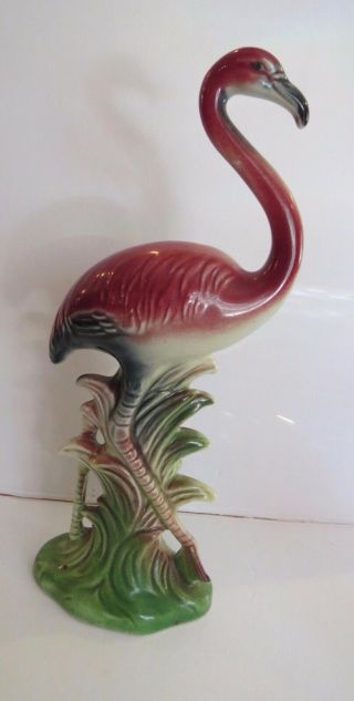 Pretty Pink Flamingo Ceramic Vintage Figurine