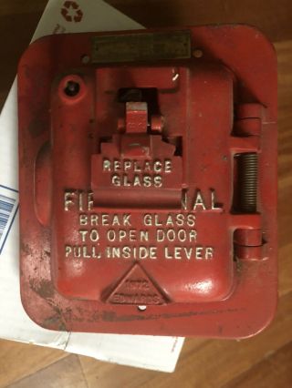Vintage Edwards 1282 Fire Signal Alarm 1261 - 2 Pull To Break Glass & Open Door