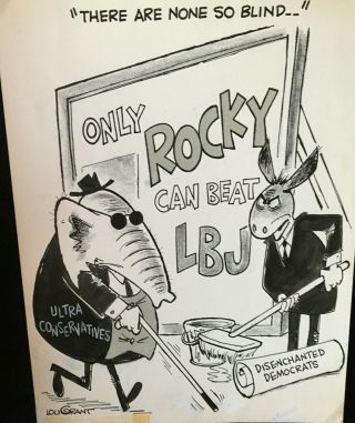 Political Cartoon By Lou Grant – Nelson Rockefeller – None So Blind