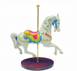 Horse Figurine Franklin Treasury Carousel Art Nib Box Manns Pink Saddle Vtg