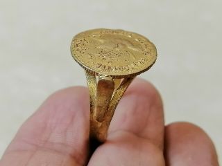 Extremely Rare Ancient Roman Ring Bronze Artifact Very Stunning 3