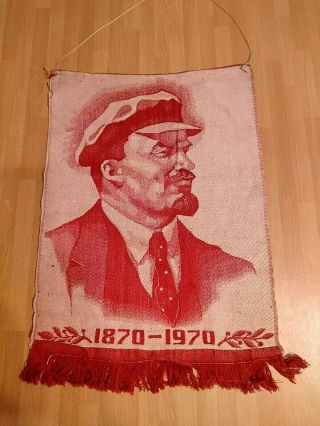 Soviet Union Pennant Flag Banner - 100 Years To Vladimir Lenin 1970