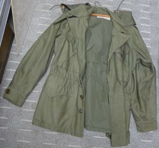 Vintage U.  S.  Wwii M - 1943 Filed Jacket With Hood Size 34 Small