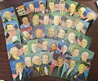 Rare Vintage 38 1976 Morris Katz Us Presidents Postcards Entire Set