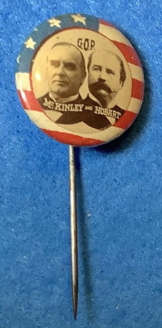 1896 Presidential Election Mckinley And Hobart Gop Pin