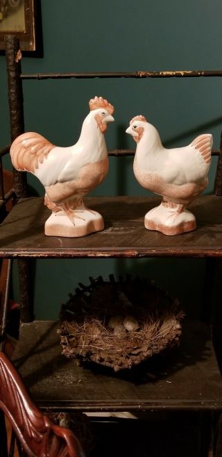 Rye Pottery England Rooster And Hen