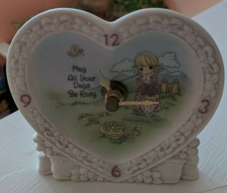 Precious Moments " May All Your Days Be Rosy " Porcelain Desk Clock 482854