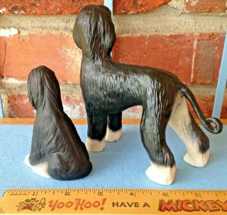 Vintage 1995 Rolfe Black & Tan Afghan Hound Dog Mom & Pup Porcelain Figurines 3