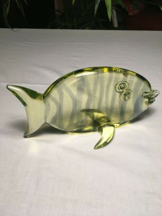 Vintage Salviati Venice Murano Italian Art Glass Fish Signed Dated 13 Sept 1976