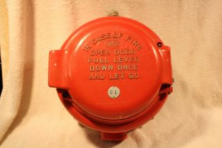 Vintage Faraday Pull Down Fire Alarm Wall Mount Pull Station Box 9701