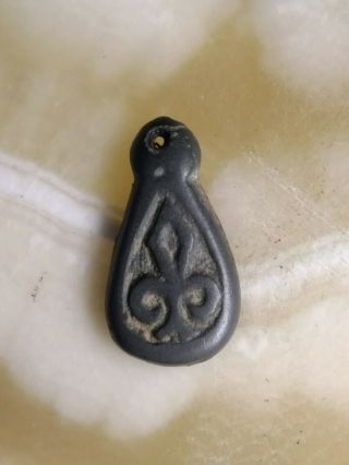 Ancient Viking Amulet Bronze With Ornament 12 - 13 Centuries