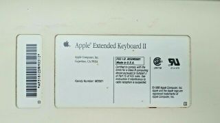 Apple Extended Keyboard II Model M3501 Vintage w/ Cord & AVID KEYS 3