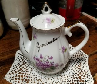 Vintage Norcest Porcelain Tea Pot " Grandmother " Made In Japan.