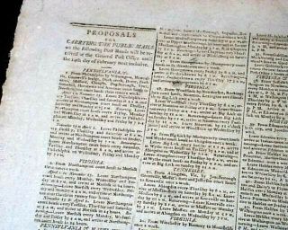 Rare 18th Century Capital Of Philadelphia Pennsylvania 1798 American Newspaper