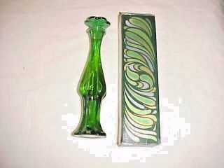 Vintage Avon Emerald Bud Vase 3 Fl.  Oz (full) W/ Box