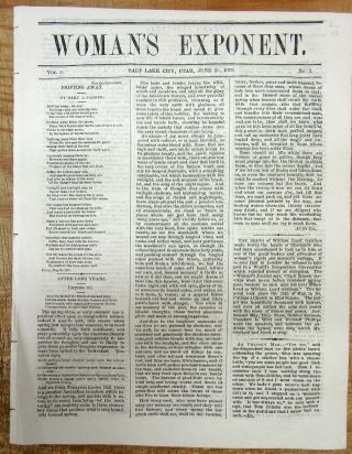 1879 Mormon Women Suffrage Newspaper W Death Abolitionist William Lloyd Garrison