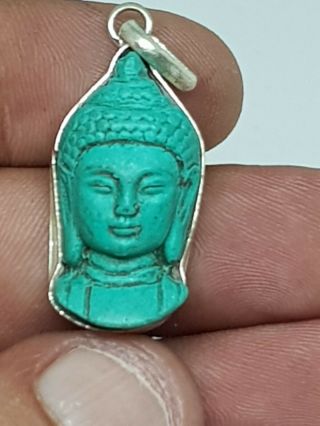 Fantasic Ancient Silvered Pendant Of Gandhara Buddhism 6.  5 Gr 40 Mm