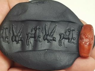 EXTREMELY RARE MUSEUM QUALITY ANCIENT CARNELIAN CYLINDER SEAL 7 GR 29 MM 2