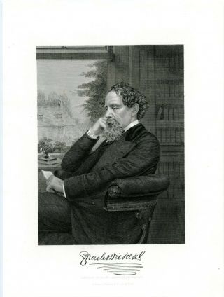 Charles Dickens,  English Writer/social Critic/a Christmas Carol,  Engraving 8650