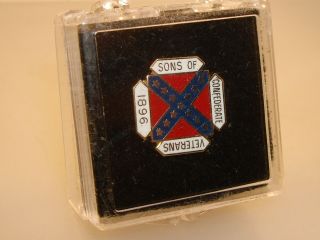 N.  O.  S.  Vintage " Sons Of Confederate Veterans 1896 " Enamel Lapel Pin In O.  B.