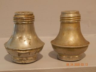 Aluminum Weighted Salt And Pepper Shakers Vintage