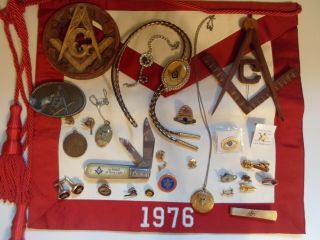 14 K,  Sterling,  Gold Filled,  Masonic/eastern Star,  Pins,  Necklace,  Knife (scrap)