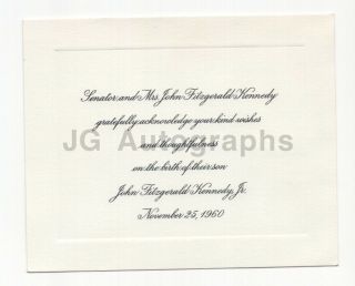 John F.  Kennedy (as Senator) - Official Appreciation Card