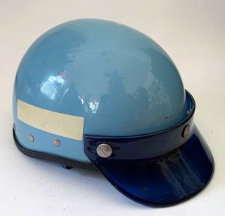 Vtg 1960s 1970s Blue Buco Fury 400 Visor Half Helmet 6 1/2