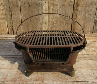 Vintage Cast Iron Fire Bowl Hibachi Grill,  Model 3059 Made In Usa