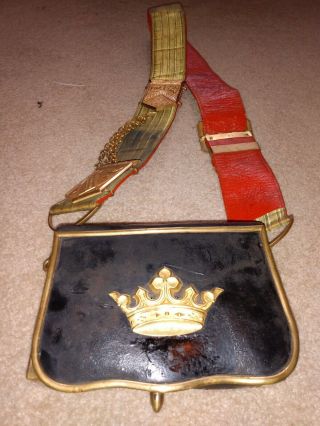 " Rare " Antique " Knights Of Pythias " Ammo Pouch & Belt / Great Buy / Discounted