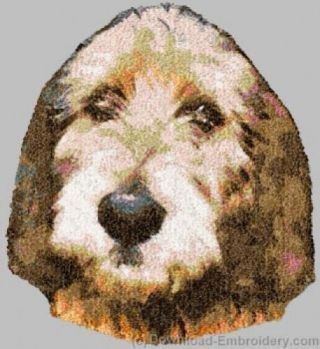 Large Embroidered Zippered Tote - Otterhound Dle2497