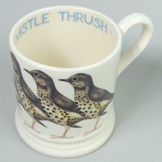 Lovely Emma Bridgewater 1/2 Pint Mug Mistle Thrush - British Birds