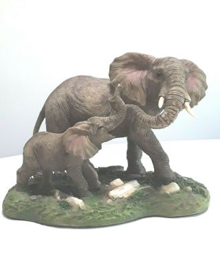 Elephant With Baby Figurine Wildlife Zoo Animals Safari Figurines