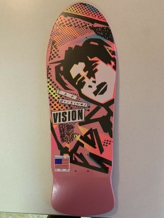 Vision Mark Gonzales Skateboard 1986 Vintage Reissue Pink 10x30 Oldschool