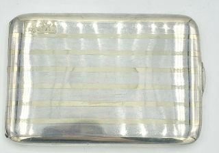 Vintage J.  J.  K Sterling Silver & 14k Gold Cigarette Case
