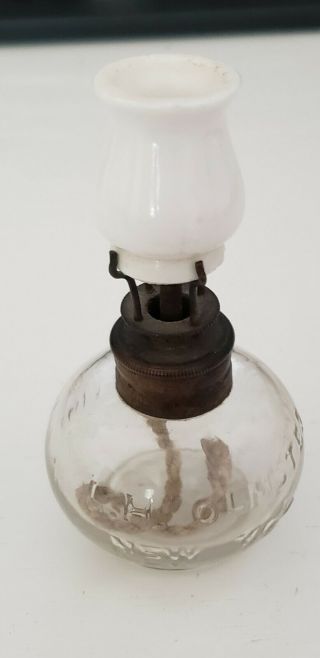 Vintage " Little Harry’s Night Lamp " Miniature Kerosene Oil Light L.  H.  Olmsted