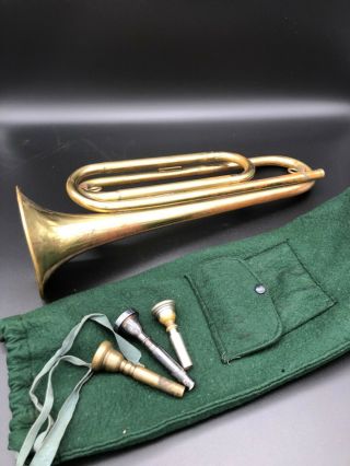 Vintage Boy Scouts Of America Official Brass Bugle Circa 1930s Lyons Chicago