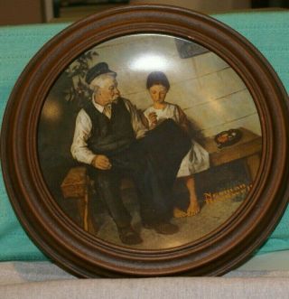 Framed Norman Rockwell Plate Vintage “the Light House Keepers Daughter” 1979