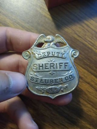 Obsolete Deputy Sheriff Badge Steuben County York Vintage