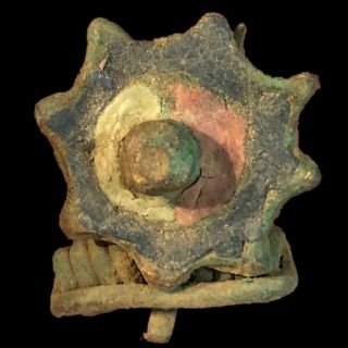 Rare Ancient Roman Bronze Enamelled Fibula Brooch 200 - 400 Ad (20)