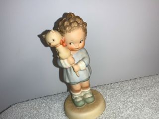 Memories Of Yesterday " Hang On To Your Luck " Girl With Cat Porcelain Figurine
