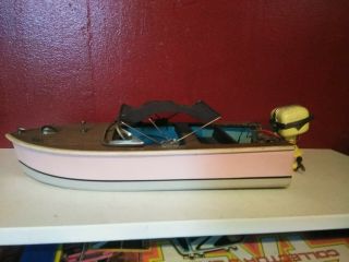 Vintage Lang Craft Wooden Battery Operated Toy Boat W/motor - 14 " Ito K&o