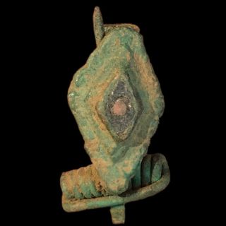 Rare Ancient Roman Bronze Enamelled Fibula Brooch 200 - 400 Ad (7)