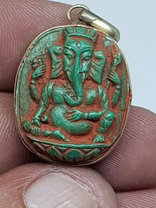 Ancient Silvered Pendant Of A Zoomorphic King 8,  2 Gr 37 Mm