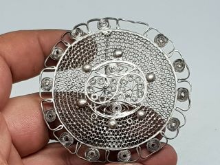 Quality Rare Late Medieval Silvered Brooch Detail.  19,  1 70 Mm