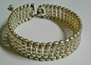 Stunning Vintage,  Signed Miriam Haskell Faux Pearl,  Memory Wire Choker Necklace