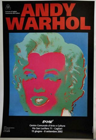 Vintage Pop Art Poster Andy Warhol Exma Marilyn Italy On Linen